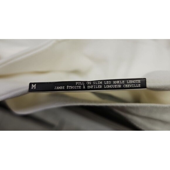 Jules Leopold Straight Leg Slacks pull On Ankle Length White Medium NWT - Picture 7 of 8